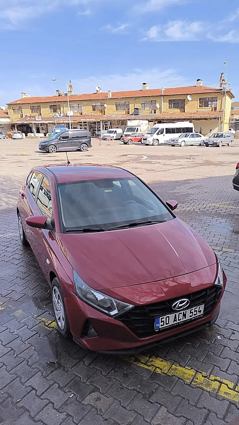 Street-side rental car business view
